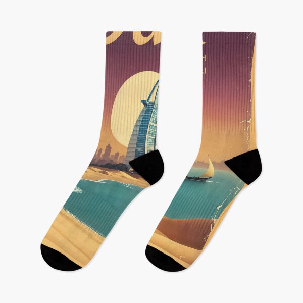 Item preview, Retro Dubai Travel Art – Burj Al Arab & Desert Charm designed and sold by Ceemko's Vintage Corner.