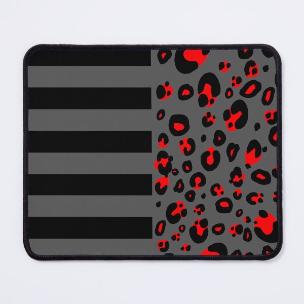 Item preview, Stripes And Leopard Print (Gray and Red Version) designed and sold by JanGrackle.