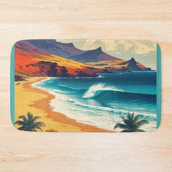 Item preview, Vintage Fuerteventura Poster – Canary Islands Beach Bliss designed and sold by Ceemko's Vintage Corner.