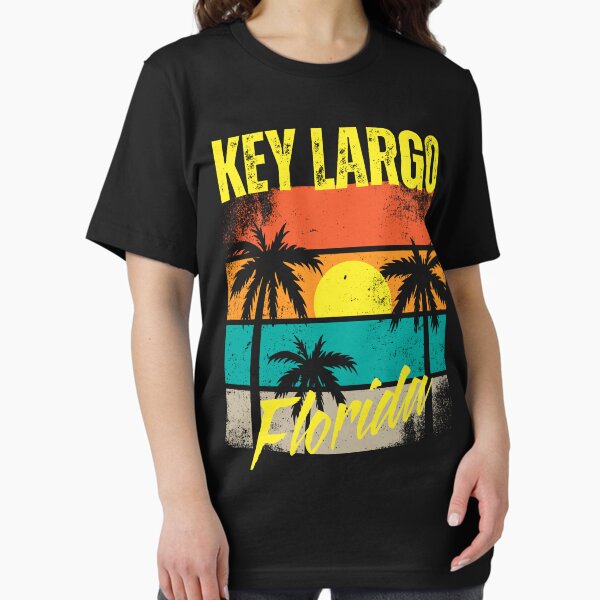 Item preview, Retro-Style Key Largo Florida Sunset on the Beach - Yellow Text  designed and sold by SurfingLocales.