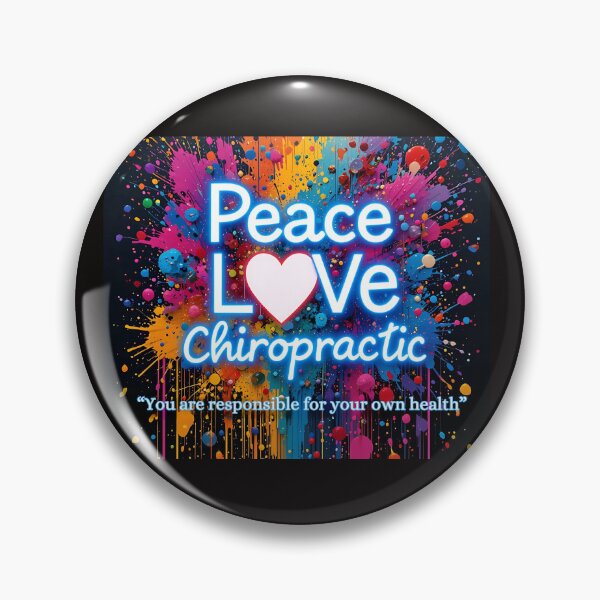 Item preview, Peace Love Chiropractic with black background ink splatter designed and sold by FutureReady.