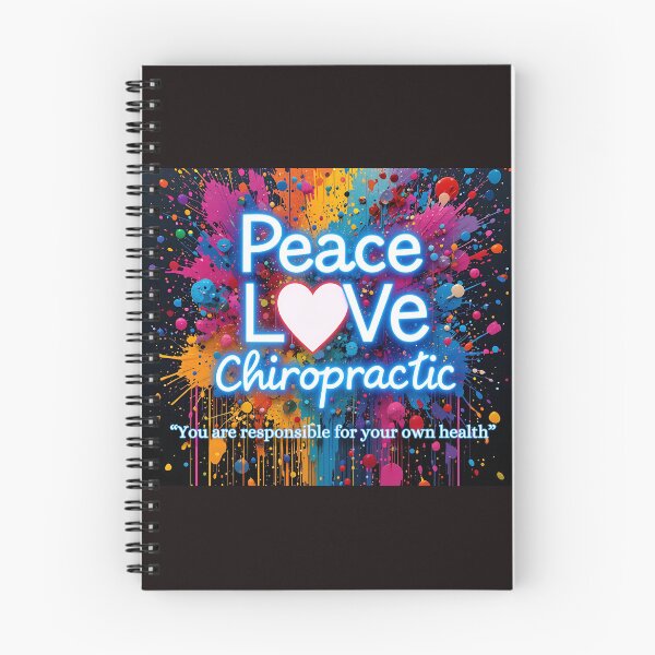 Item preview, Peace Love Chiropractic with black background ink splatter designed and sold by FutureReady.