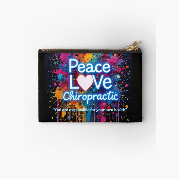 Item preview, Peace Love Chiropractic with black background ink splatter designed and sold by FutureReady.