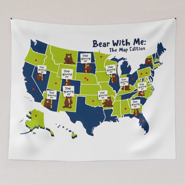 Item preview, Bear With Me: USA Map Edition - Wildlife Humor T-Shirt designed and sold by AnnDesignStudio.