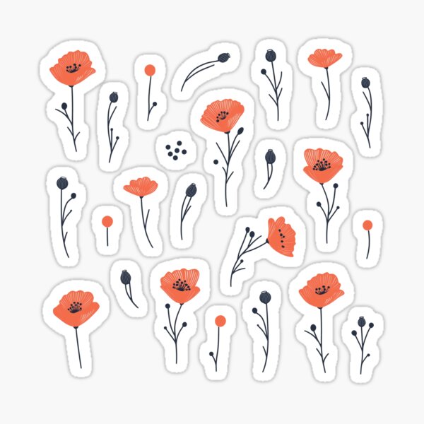 Item preview, Poppy Flowers & Pods designed and sold by mirror circus.