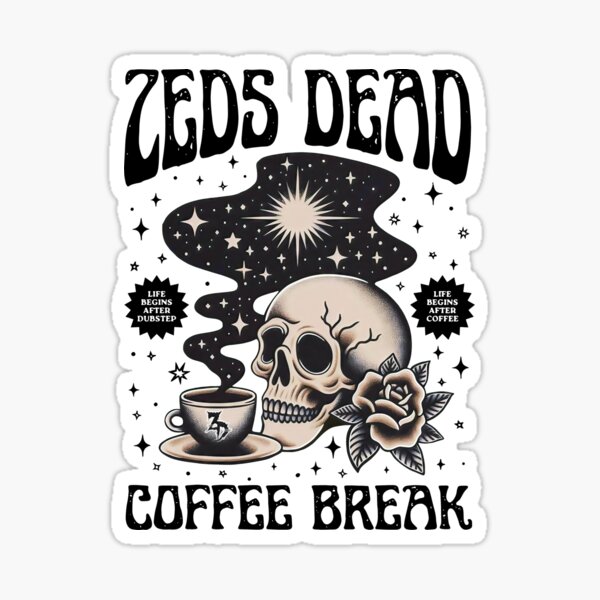 Artikel-Vorschau von Zeds Dead Coffee Break Retro Skeleton Cafe 2, designt und verkauft von inkygreenshop.