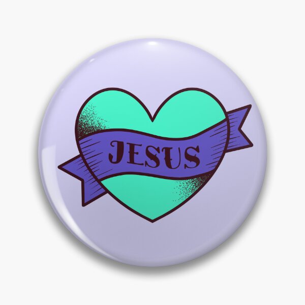 Item preview, Blue Jesus Tattoo Heart designed and sold by h2hstudios.