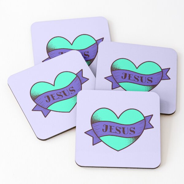 Item preview, Blue Jesus Tattoo Heart designed and sold by h2hstudios.