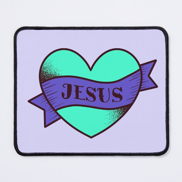Item preview, Blue Jesus Tattoo Heart designed and sold by h2hstudios.