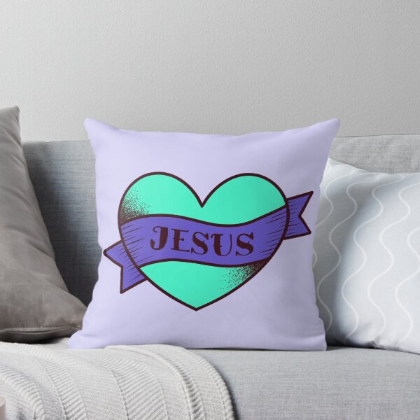 Item preview, Blue Jesus Tattoo Heart designed and sold by h2hstudios.