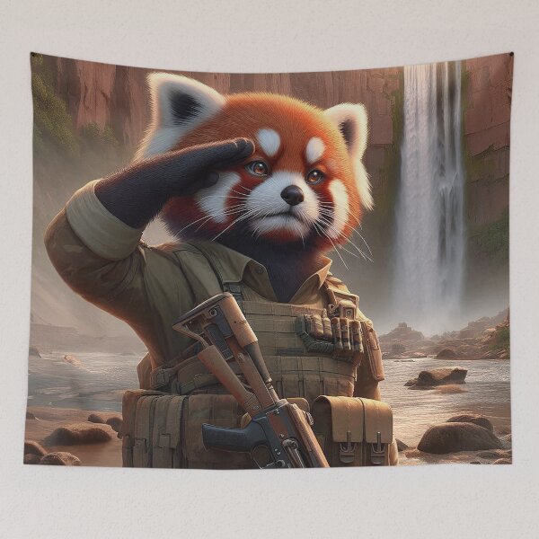 Item preview, Saluting Red Panda designed and sold by nikkolaus.