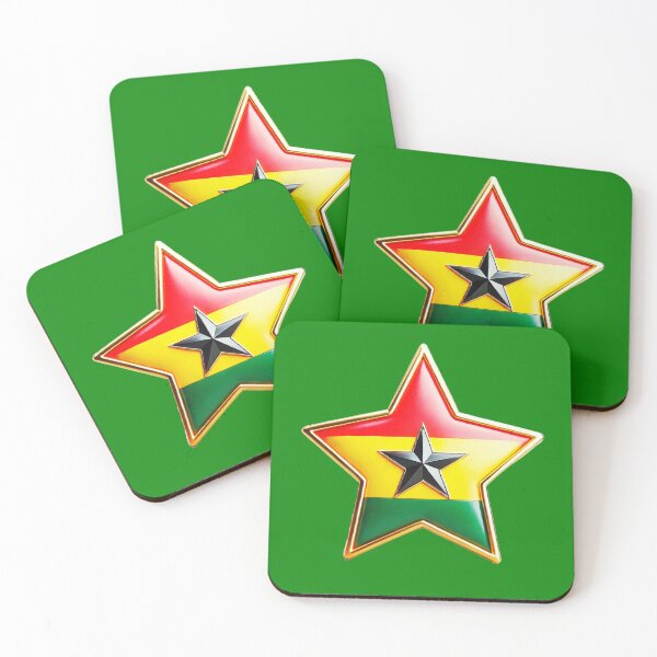 Item preview, Ghana Pride - Shiny Black Star Flag Design designed and sold by Highlandkings.