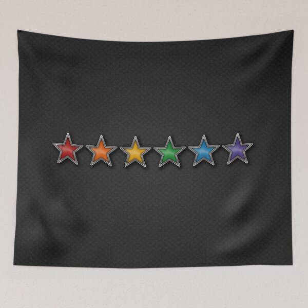 Item preview, LGBTQIA+ Pride Rainbow Stars with Chrome Frames designed and sold by LiveLoudGraphic.