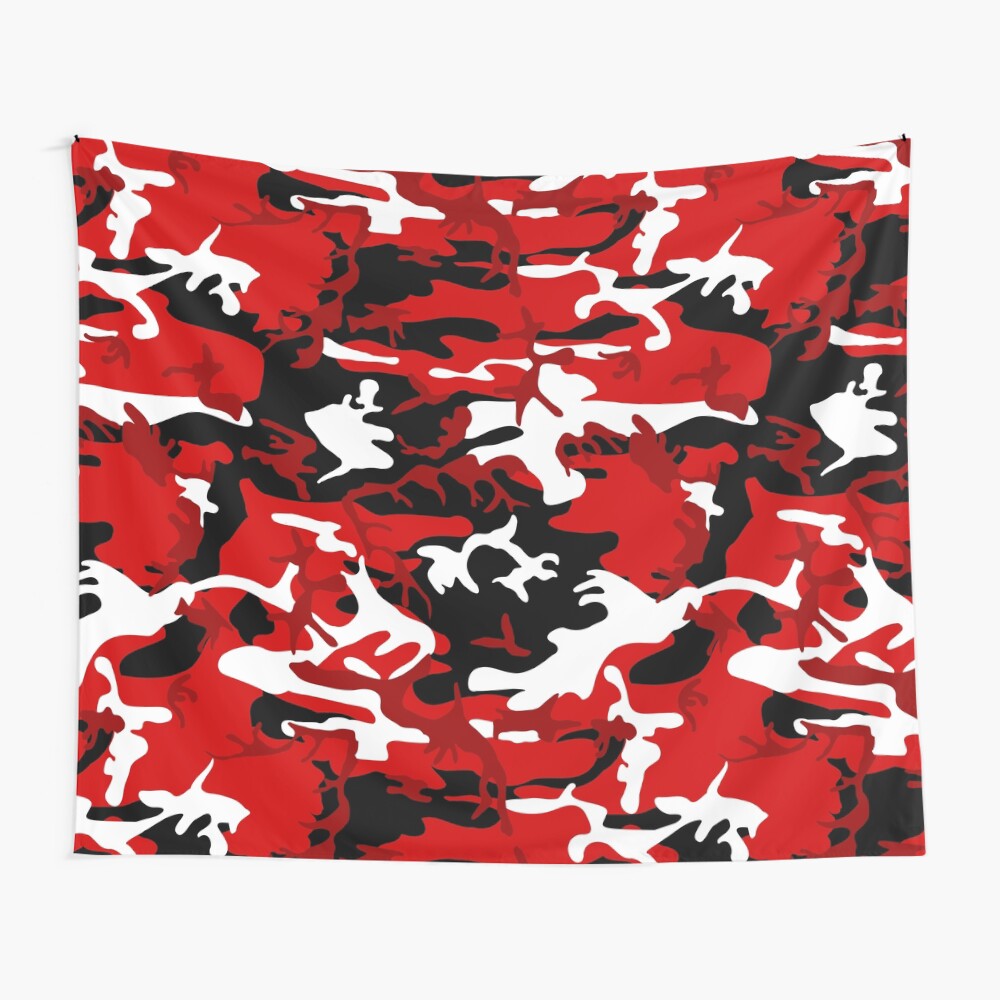 red camouflage black white camo Throw Blanket