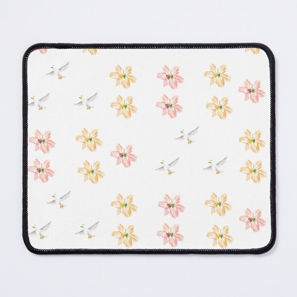 Item preview, White Doves and Rosy Flowers designed and sold by Annanucki.