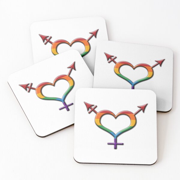 Item preview, Rainbow Colored Heart-Shaped Transgender Pride Symbol designed and sold by LiveLoudGraphic.