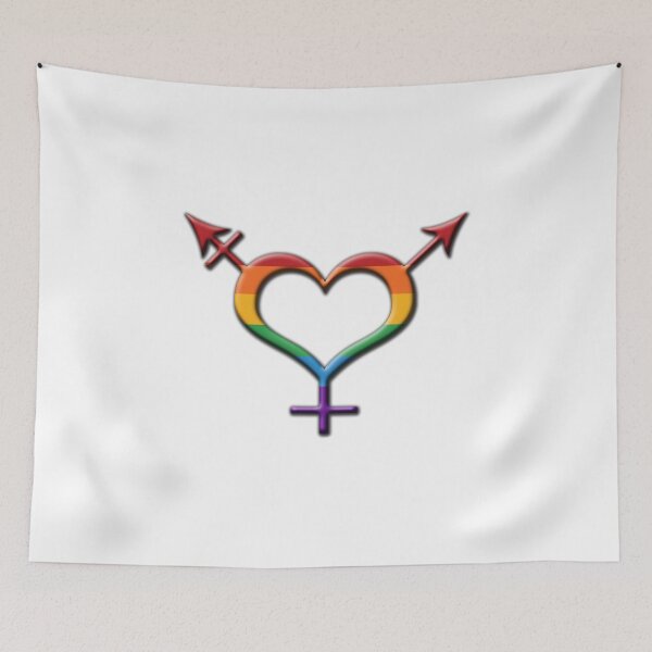 Item preview, Rainbow Colored Heart-Shaped Transgender Pride Symbol designed and sold by LiveLoudGraphic.