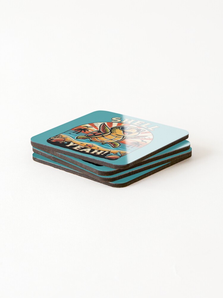 Thumbnail 4 of 5, Coasters (Set of 4), Shell Yeah! designed and sold by FineArtsPro.