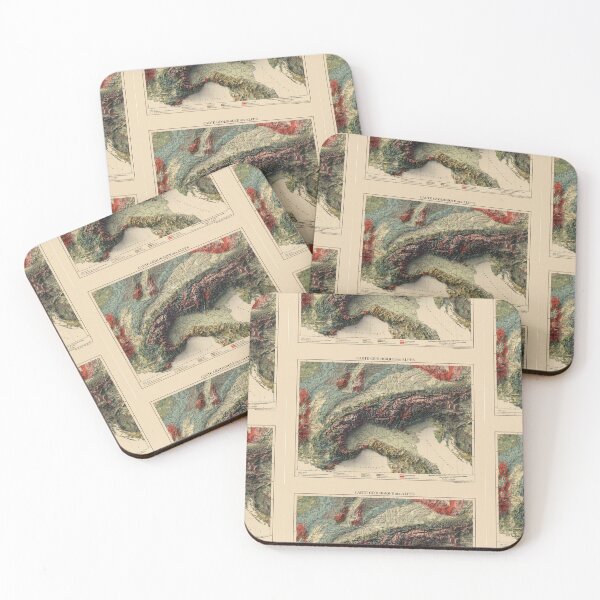 Item preview, 1921 Alps Relief Map 3D digitally-rendered designed and sold by ThinkAboutMaps.