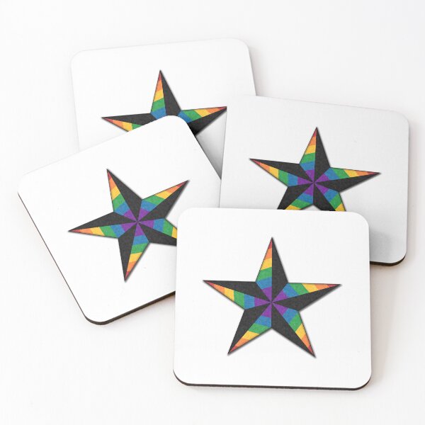 Item preview, LGBTQ Rainbow Pride Flag Colored Nautical Star designed and sold by LiveLoudGraphic.