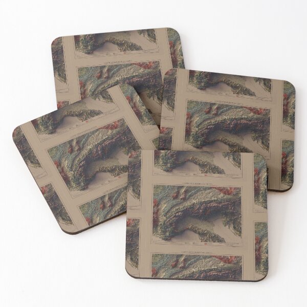 Item preview, 1921 Alps Relief Map 3D digitally-rendered SUNSET DARK VERSION designed and sold by ThinkAboutMaps.