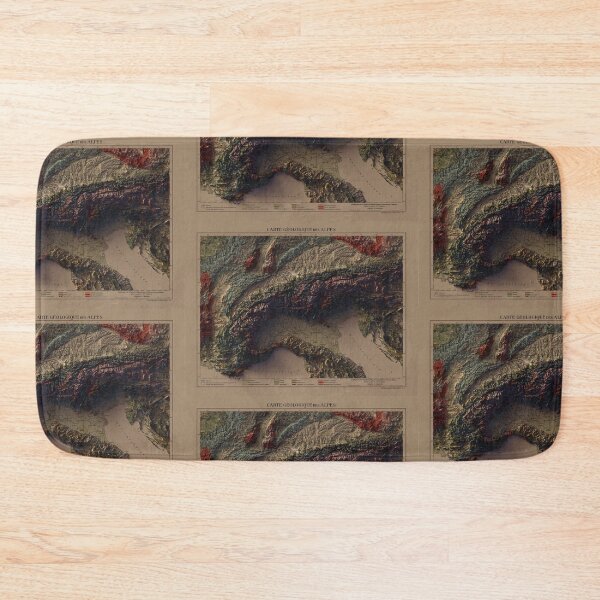 Item preview, 1921 Alps Relief Map 3D digitally-rendered SUNSET DARK VERSION designed and sold by ThinkAboutMaps.