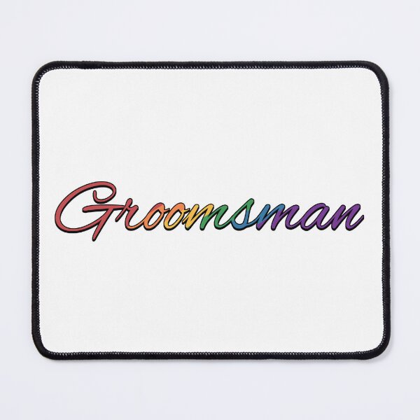 Item preview, Rainbow Colored Groomsman Wedding Typography designed and sold by LiveLoudGraphic.