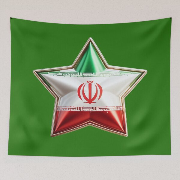 Item preview, Iran Pride - Shiny Persian Flag Star Design designed and sold by Highlandkings.