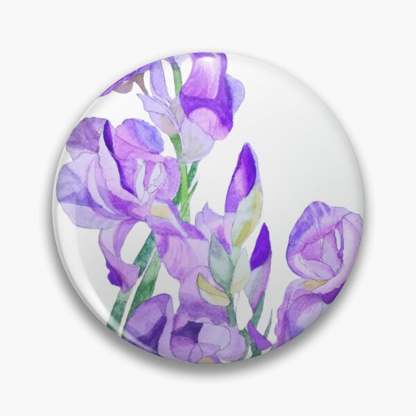 Item preview, Bright Watercolour purple irises.  designed and sold by esvb.