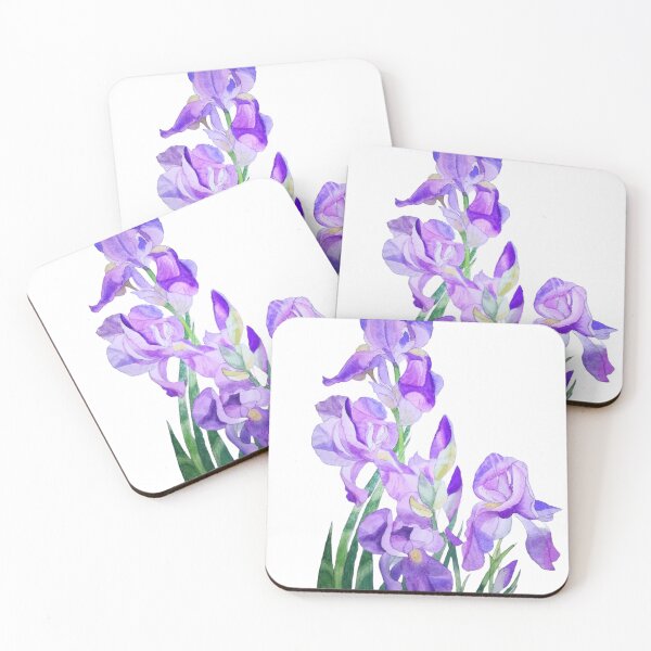 Item preview, Bright Watercolour purple irises.  designed and sold by esvb.