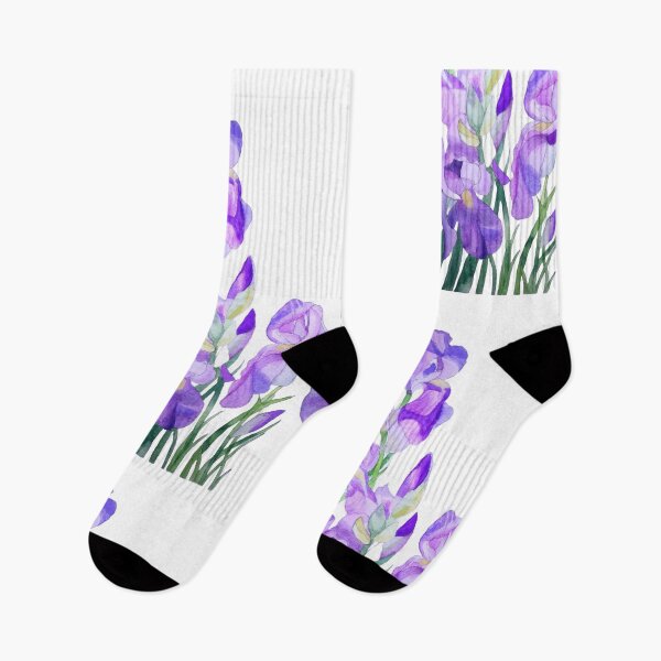 Item preview, Bright Watercolour purple irises.  designed and sold by esvb.