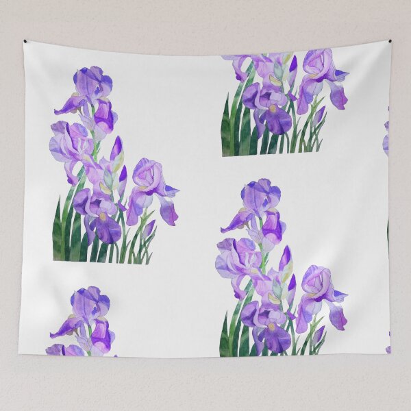 Item preview, Bright Watercolour purple irises.  designed and sold by esvb.