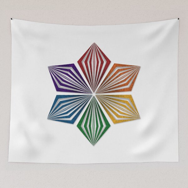 Item preview, LGBTQ Rainbow Pride Flag Colored Geometric Starburst designed and sold by LiveLoudGraphic.