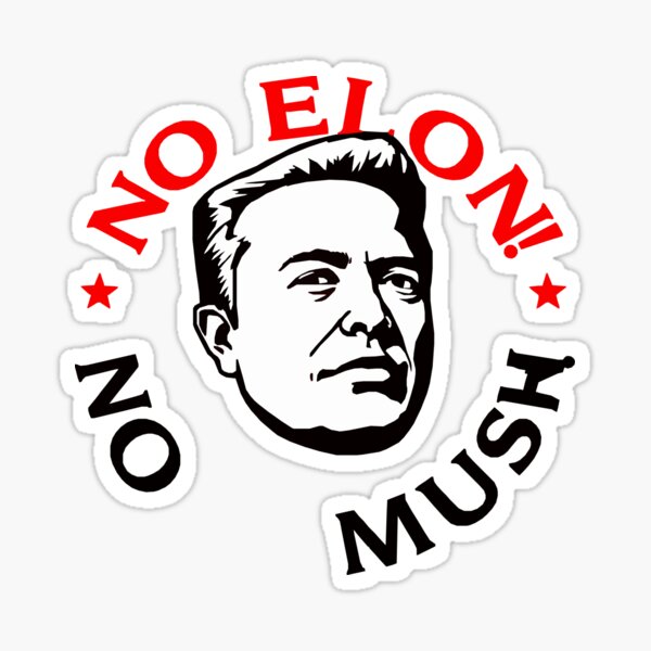 Vista previa del artículo con la obra «¡NO A ELON! ¡Calcomanía redonda anti-Elon Musk para parachoques de Tesla!», diseñado y vendido por vpsophia.