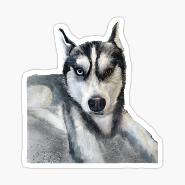 Aperçu de l'œuvre Aquarelle représentant un chien Husky de Sibérie créée et vendue par HeidiArtist.
