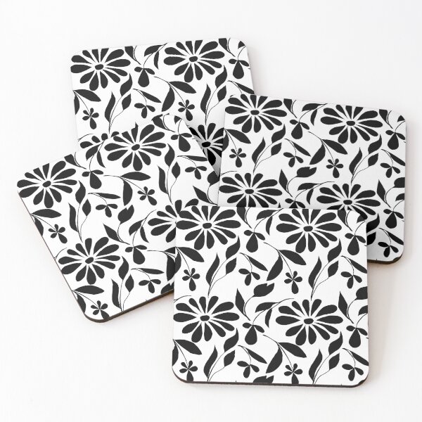 Item preview, Retro Floral Bloom - Black and White Pattern designed and sold by SvitlanaSolo.