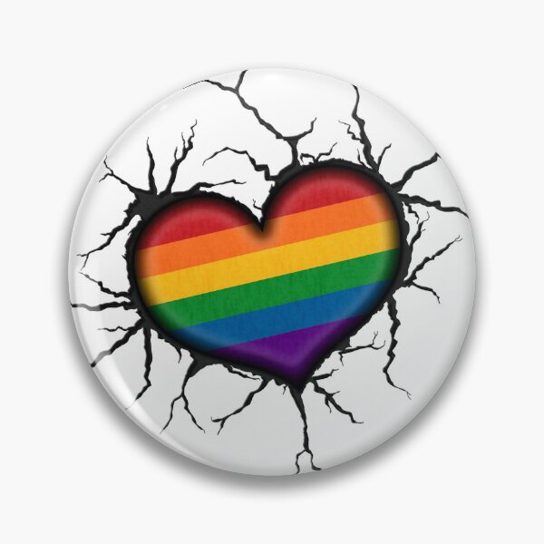 Item preview, LGBT Rainbow Heart Thrown into Cracked surface designed and sold by LiveLoudGraphic.