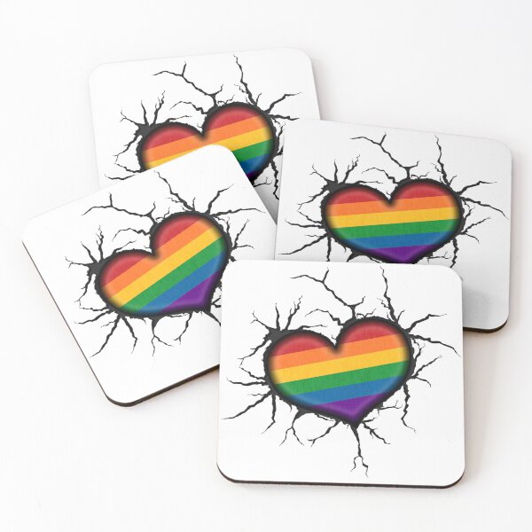 Item preview, LGBT Rainbow Heart Thrown into Cracked surface designed and sold by LiveLoudGraphic.