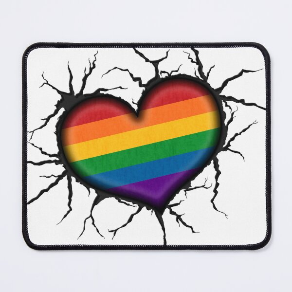 Item preview, LGBT Rainbow Heart Thrown into Cracked surface designed and sold by LiveLoudGraphic.