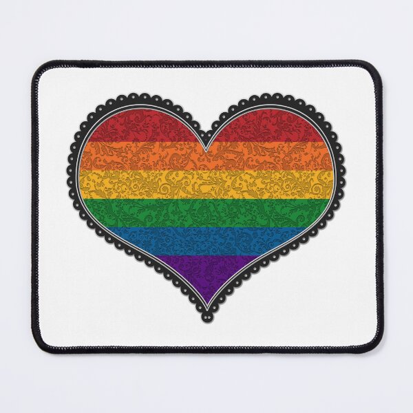 Item preview, Elegant LGBT Rainbow Pride Decorative Heart in Pride Flag Colors designed and sold by LiveLoudGraphic.
