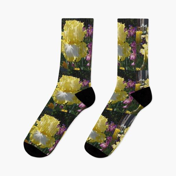 Item preview, Yellow Bearded Iris Cottage Garden Flowers designed and sold by Sarah  Rajkotwala.