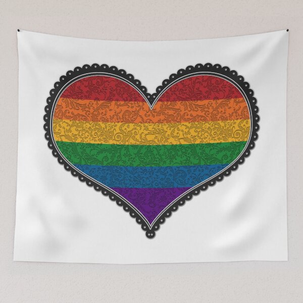Item preview, Elegant LGBT Rainbow Pride Decorative Heart in Pride Flag Colors designed and sold by LiveLoudGraphic.