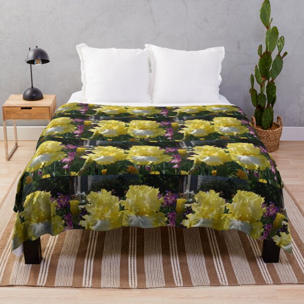Item preview, Yellow Bearded Iris Cottage Garden Flowers designed and sold by Sarah  Rajkotwala.