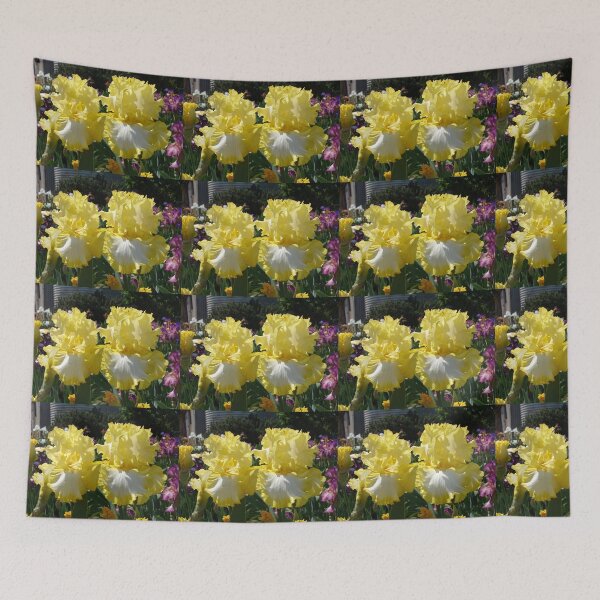 Item preview, Yellow Bearded Iris Cottage Garden Flowers designed and sold by Sarah  Rajkotwala.