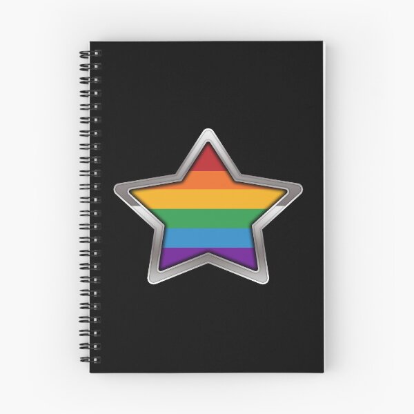Item preview, Large LGBT Pride Flag Rainbow Colored Star with Chrome Frame. designed and sold by LiveLoudGraphic.