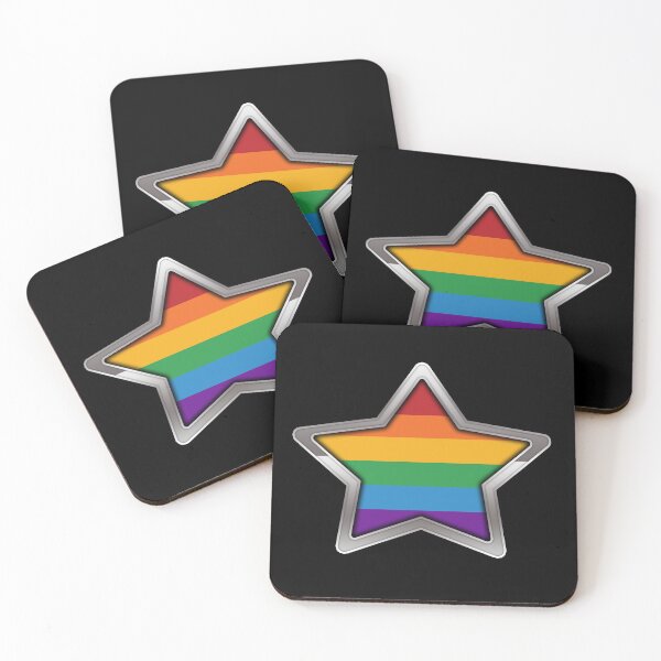 Item preview, Large LGBT Pride Flag Rainbow Colored Star with Chrome Frame. designed and sold by LiveLoudGraphic.