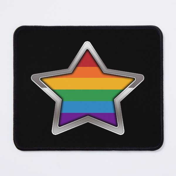 Item preview, Large LGBT Pride Flag Rainbow Colored Star with Chrome Frame. designed and sold by LiveLoudGraphic.
