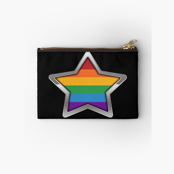 Item preview, Large LGBT Pride Flag Rainbow Colored Star with Chrome Frame. designed and sold by LiveLoudGraphic.