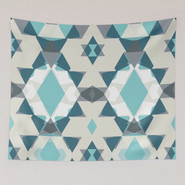 Item preview, Abstract geometric design in shades of blue designed and sold by Ink-Studi0.