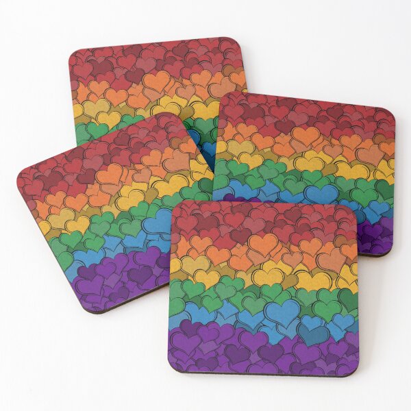 Item preview, Overlapping Hearts in LGBTQ Pride Rainbow Flag Colors designed and sold by LiveLoudGraphic.